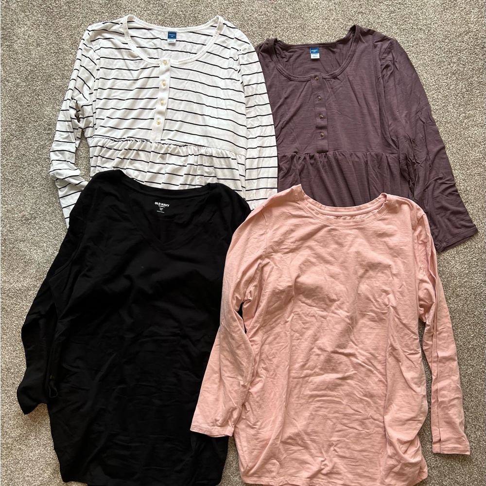 Set of Old Navy Maternity Long Sleeve Shirts Size XXL